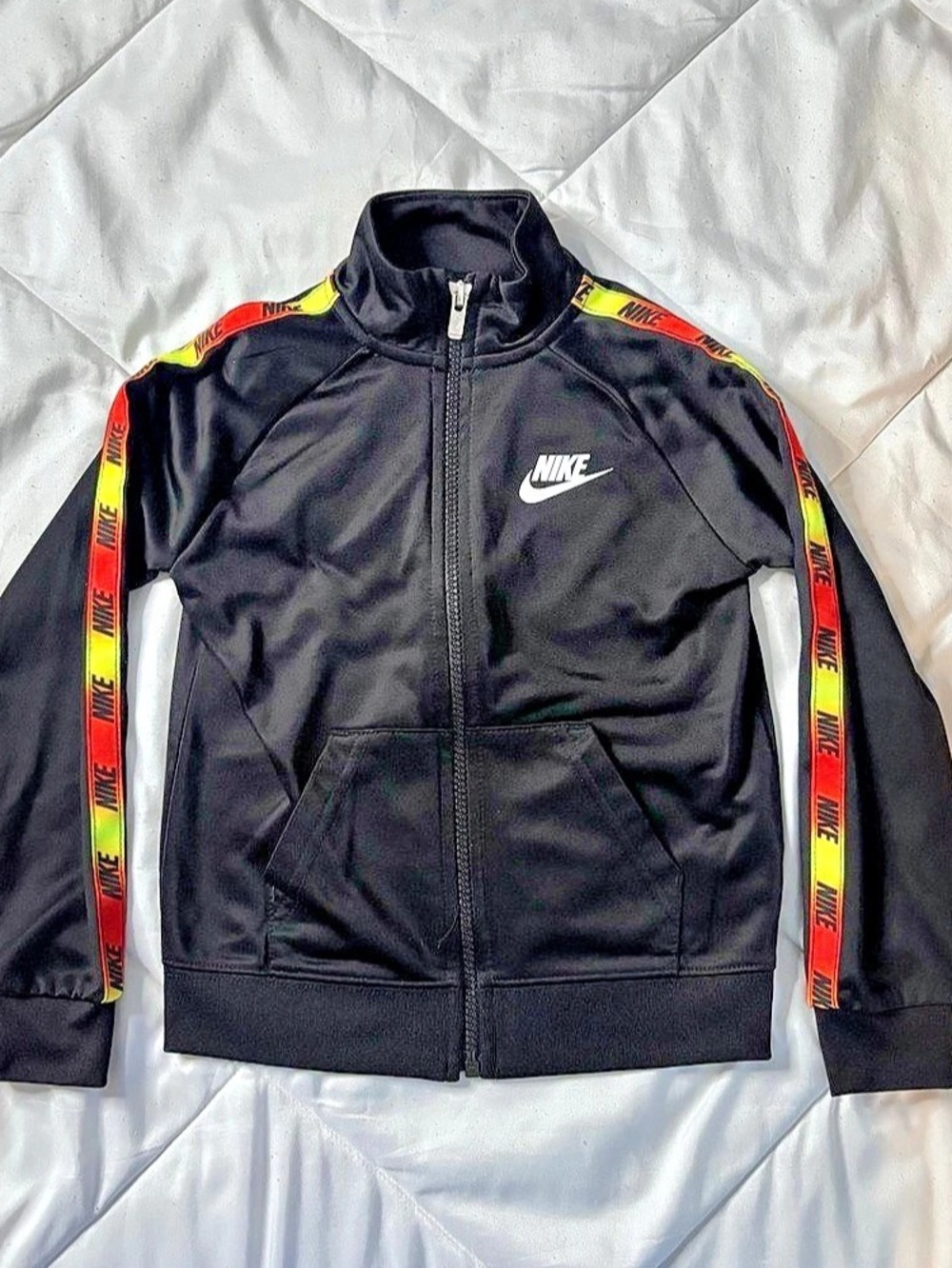 Nike Toddler Logo Tape Tricot Track Jacket Black & Red Boys 4T